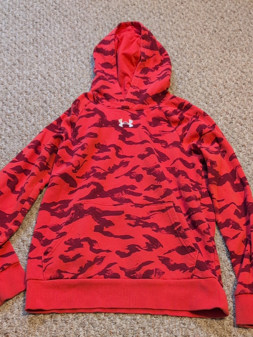 Under Armour Boys Red Camo Crewneck Hoodie
